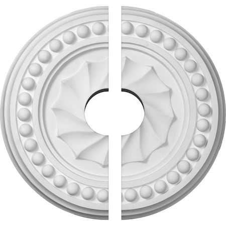 Ekena Millwork Foster Shell Ceiling Medallion, Two Piece (Fits Canopies up to 9 5/8"), 15 3/4"OD x 3 1/2"ID x 2"P CM15FO2-03500